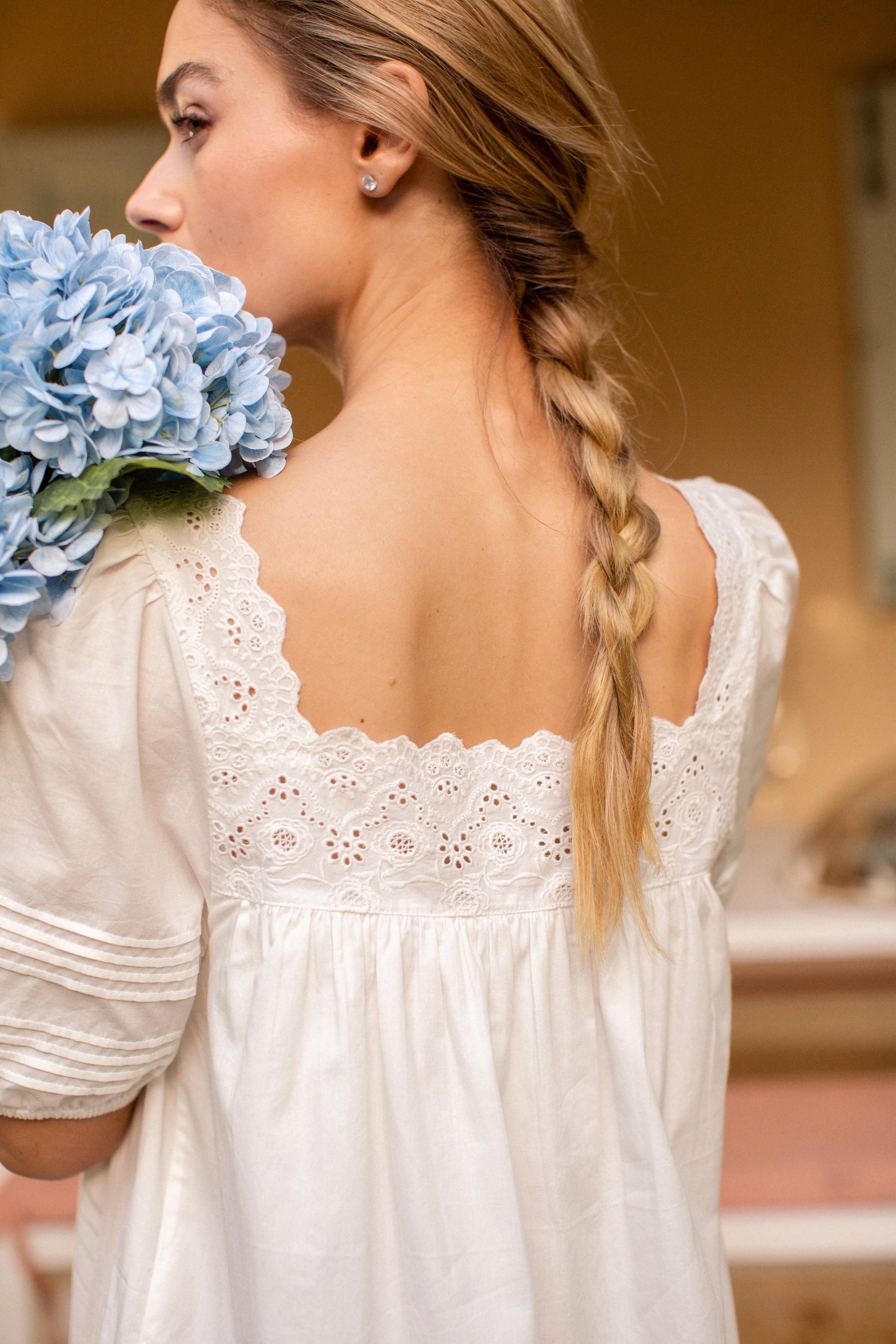 Liza Dress - Shell Schiffli