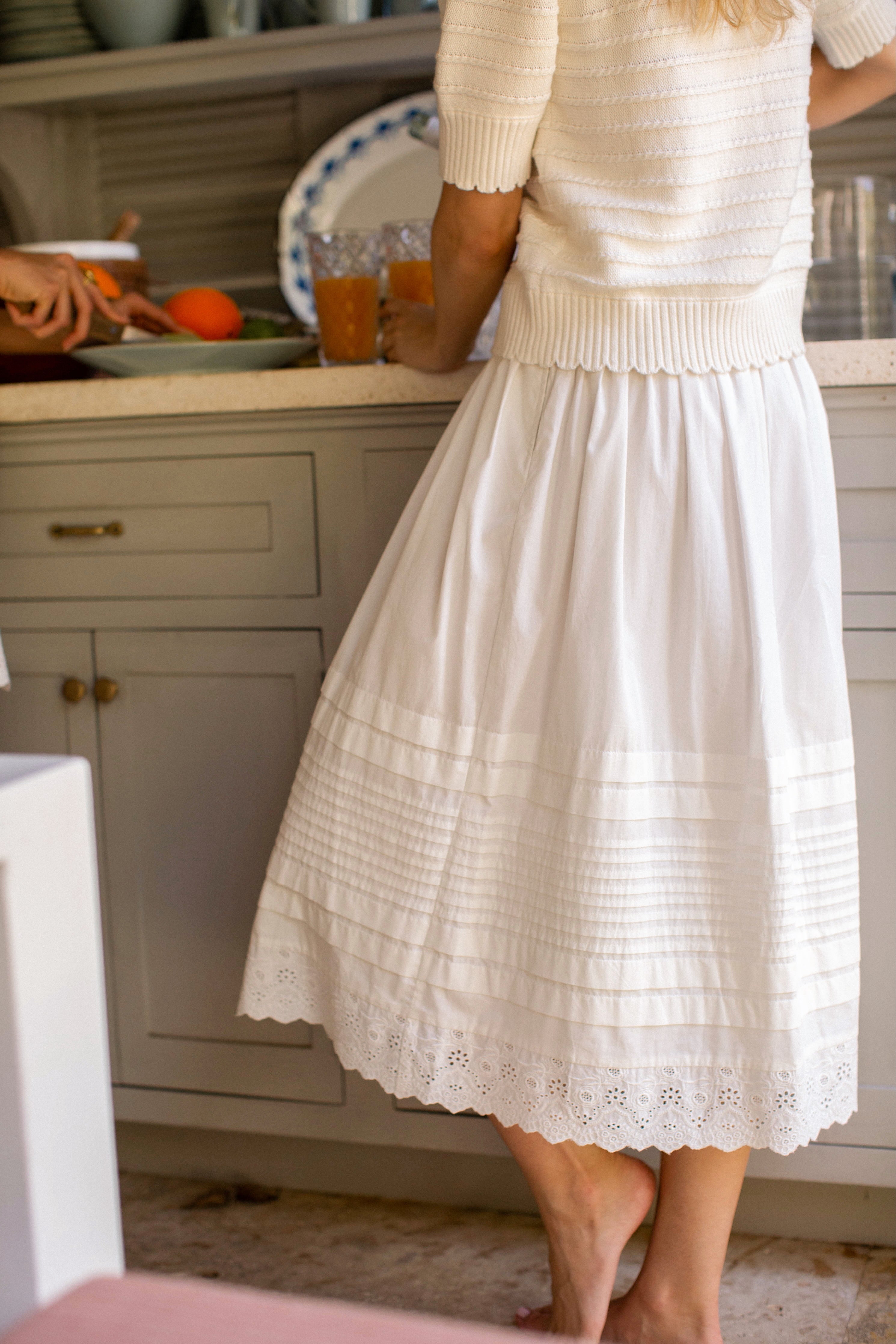 Lydia Skirt - Shell Schiffli