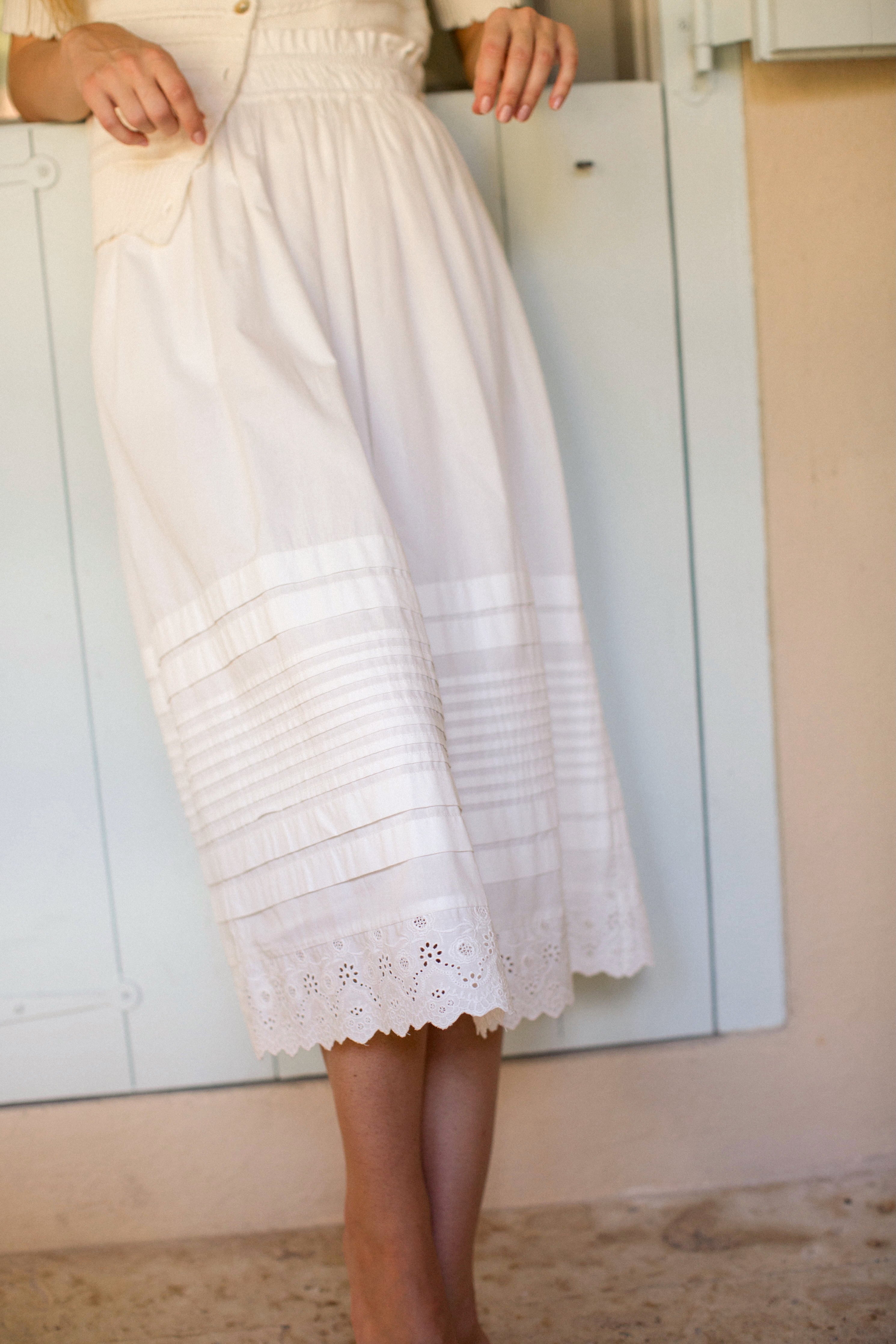 Lydia Skirt - Shell Schiffli