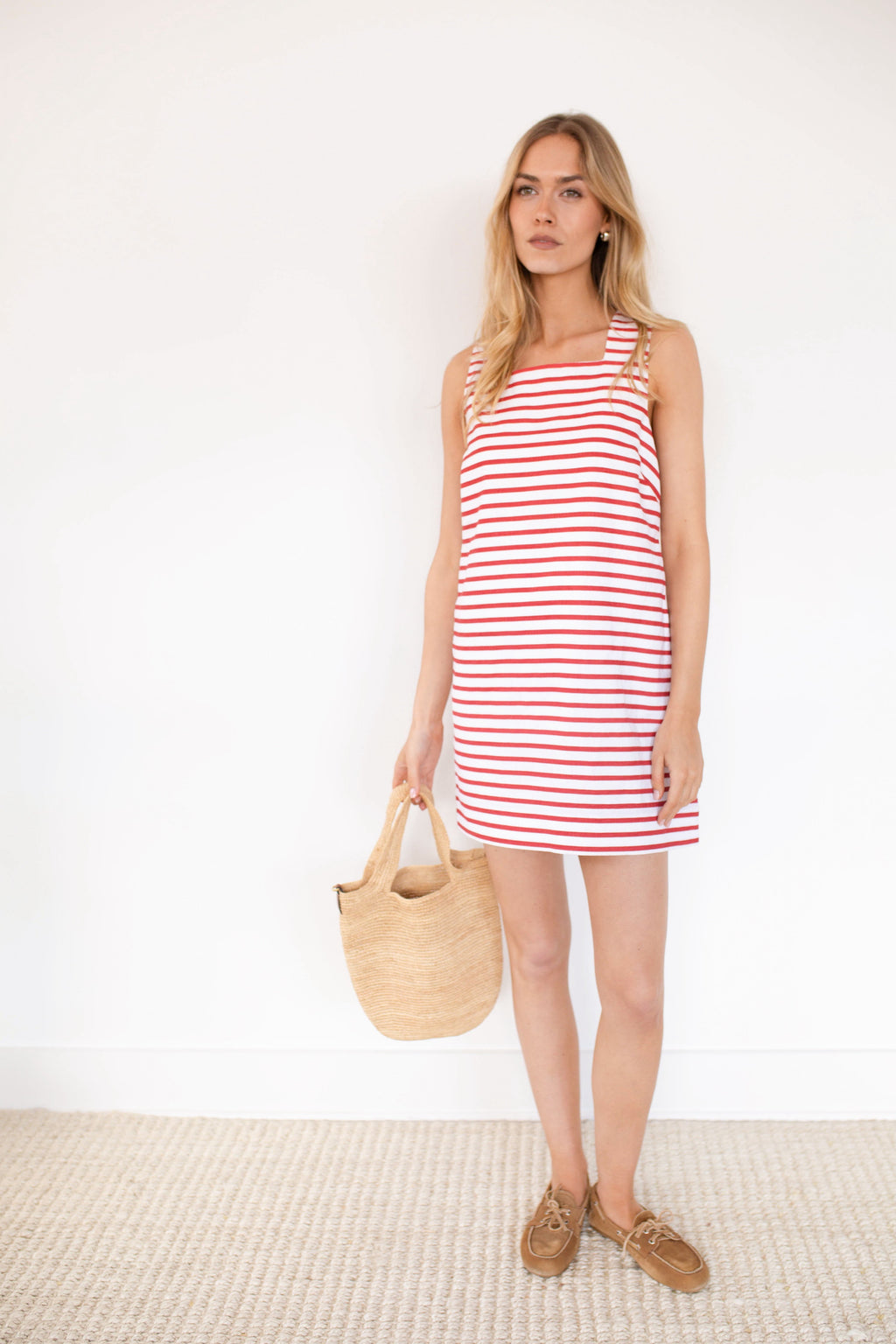 Presley Shift Dress - Red Nautical Stripe