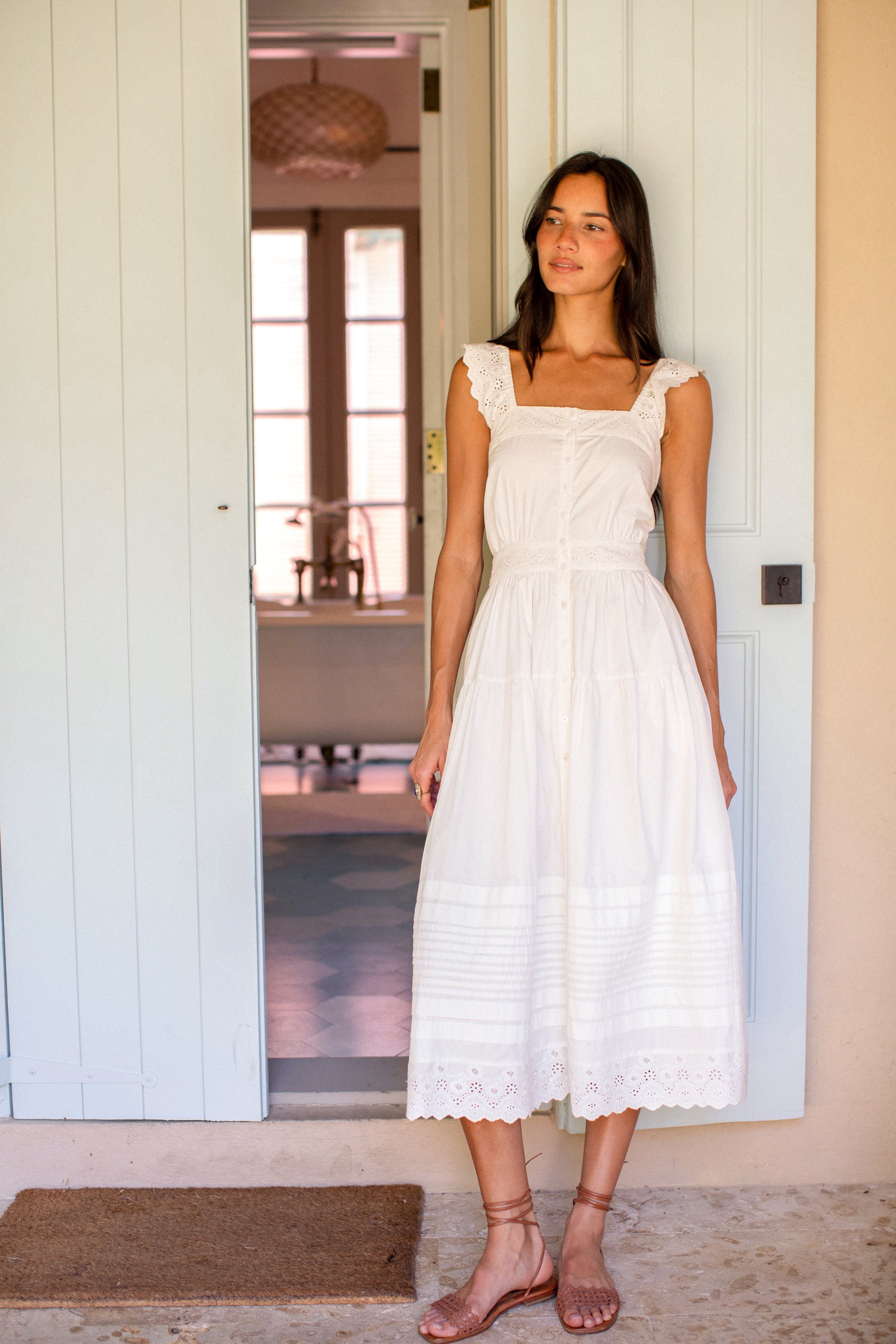 Frida Dress - Shell Schiffli
