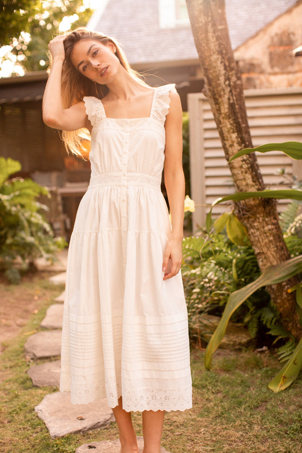 Frida Dress - Shell Schiffli