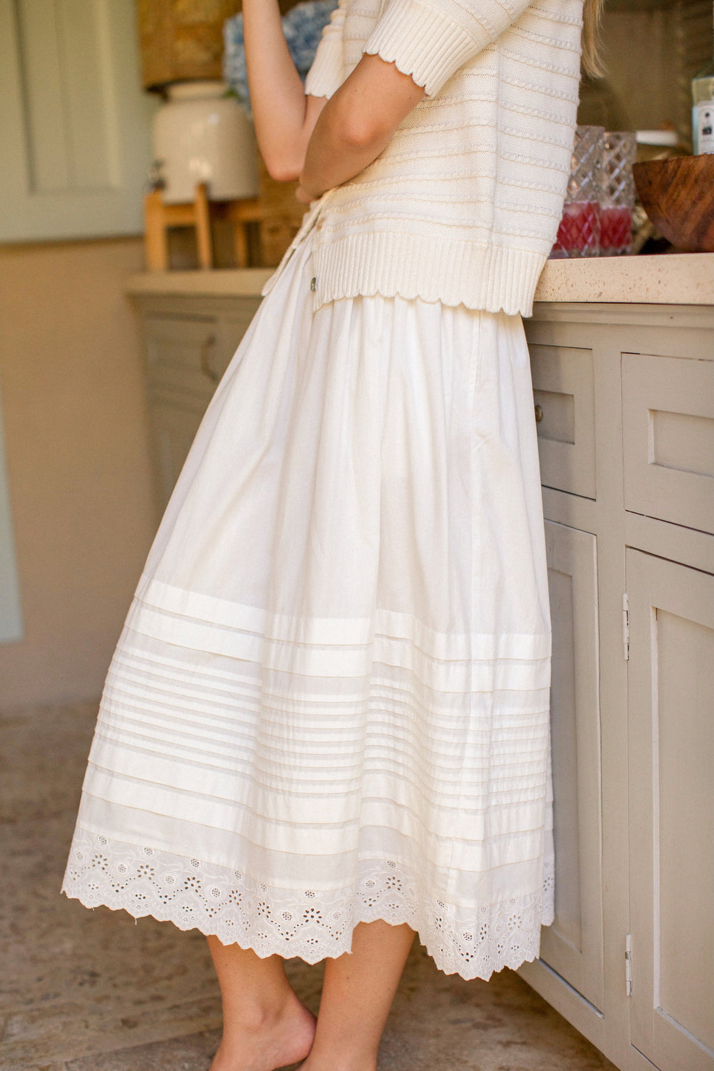 Lydia Skirt - Shell Schiffli