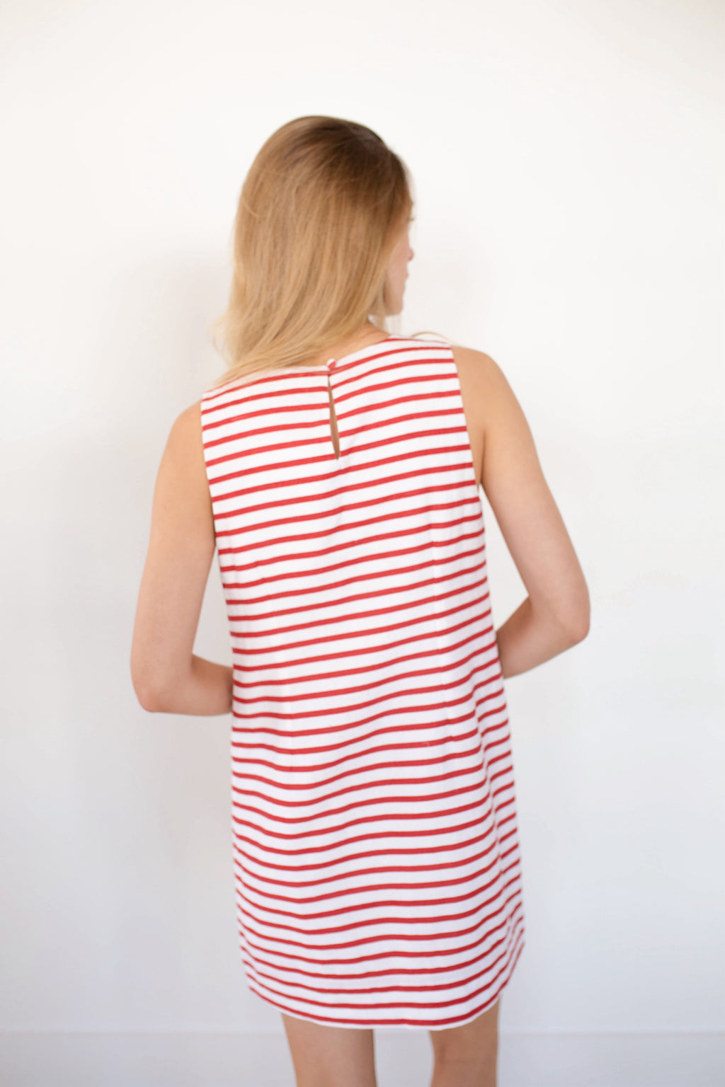 Presley Shift Dress - Red Nautical Stripe