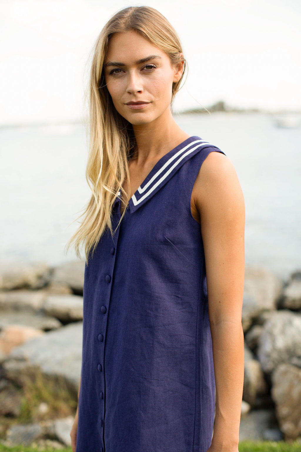 Waterfront Shift Dress - Navy
