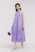 Tie Dye Sleeveless Linen Midi Dress
