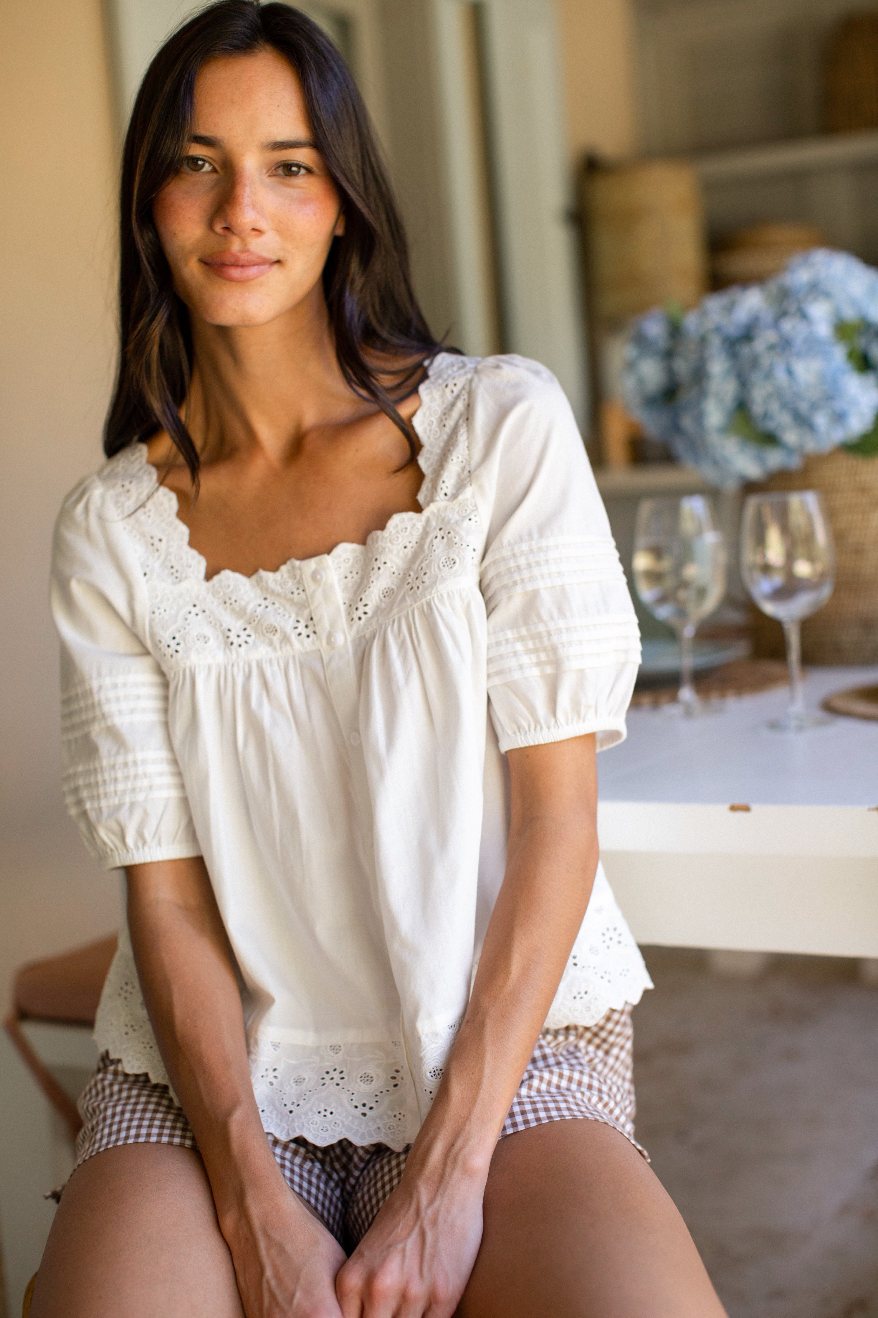 Liza Top - Shell Schiffli