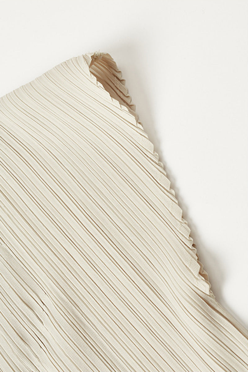 Designer Inspired Pleated Cap-Sleeve Midi Dress