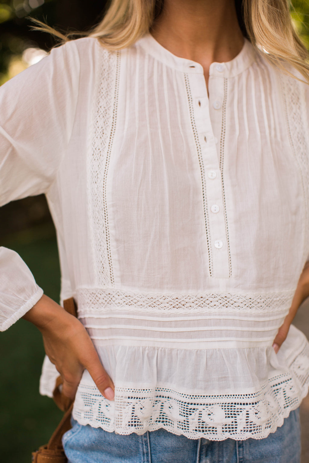 Avery Cotton Lace Top - Ivory