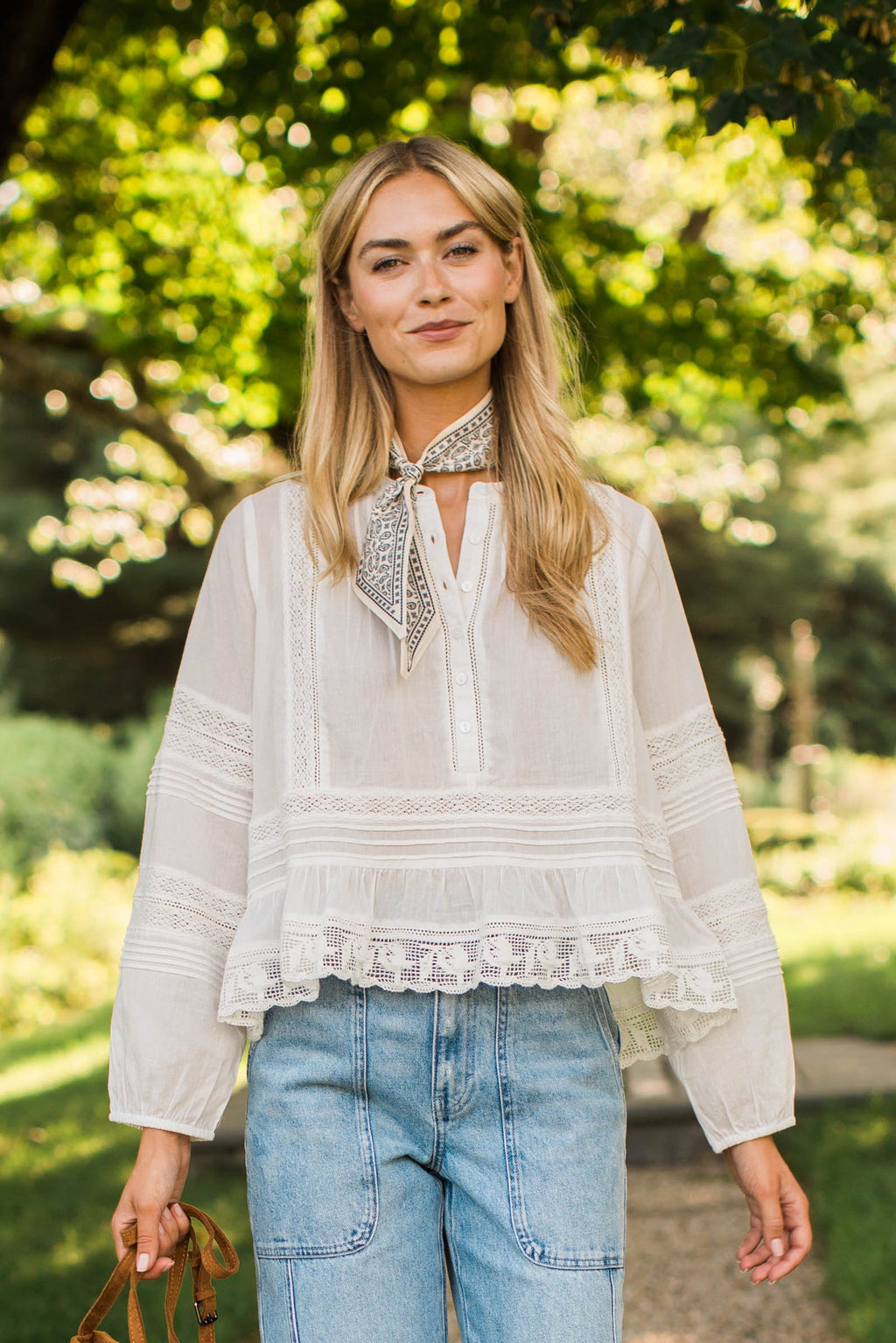 Avery Cotton Lace Top - Ivory