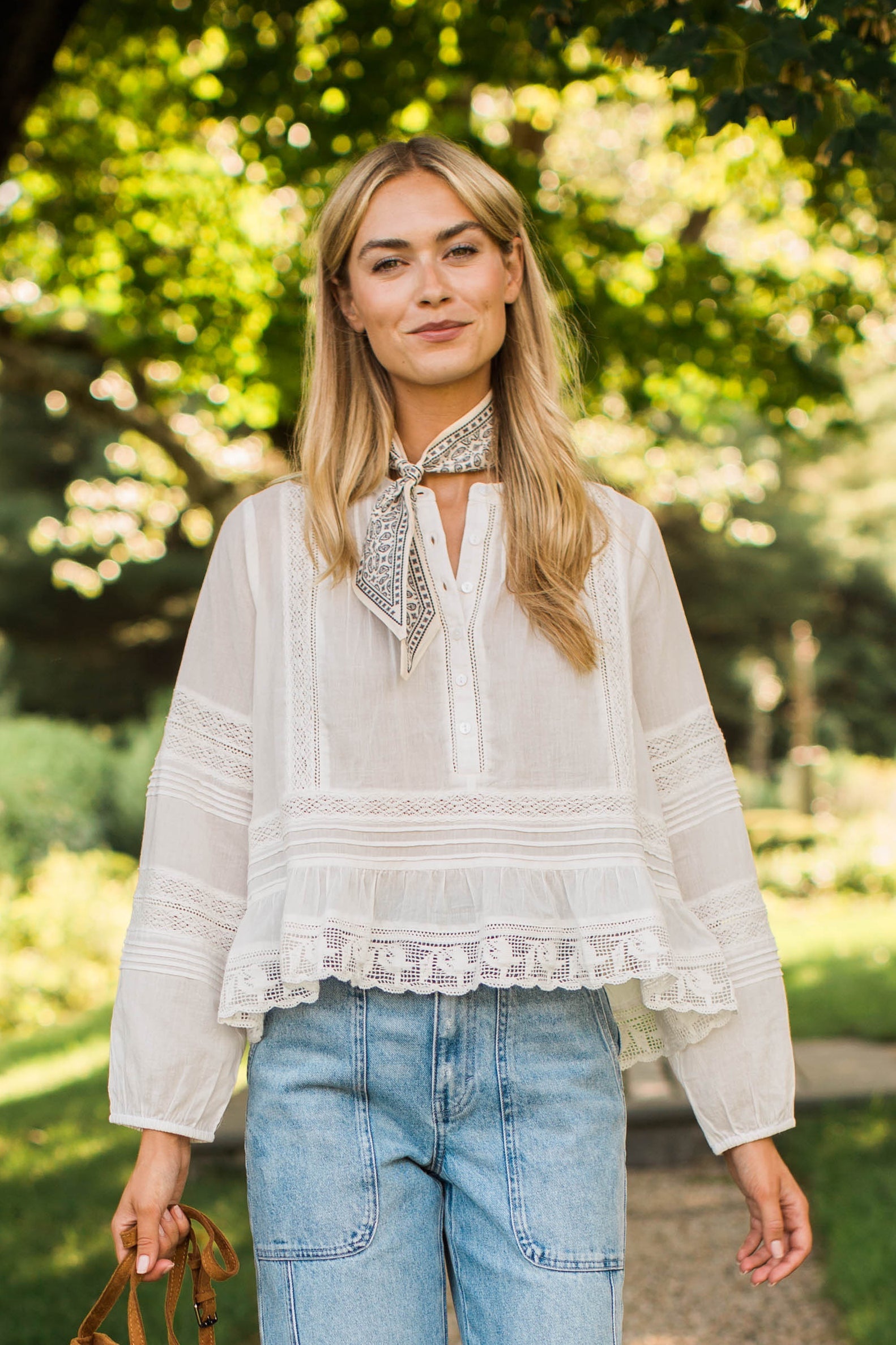 Avery Cotton Lace Top - Ivory