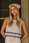 Josie Cropped Tank - Blue Mini Petunia