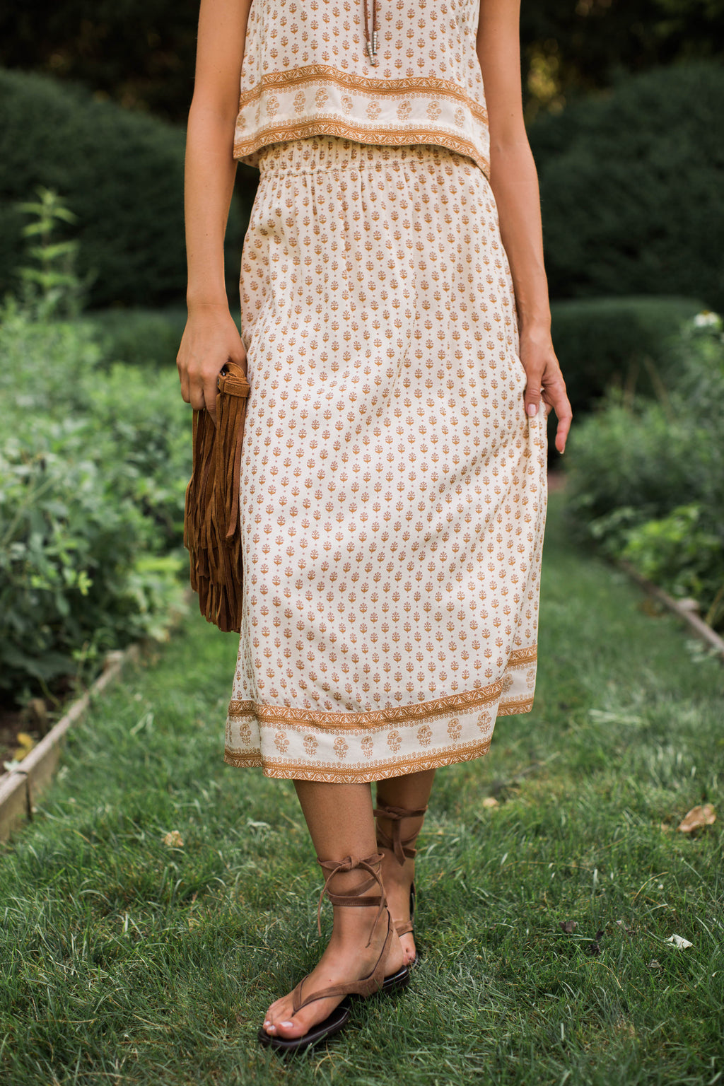 Lydia Midi Skirt - Dune Mini Petunia