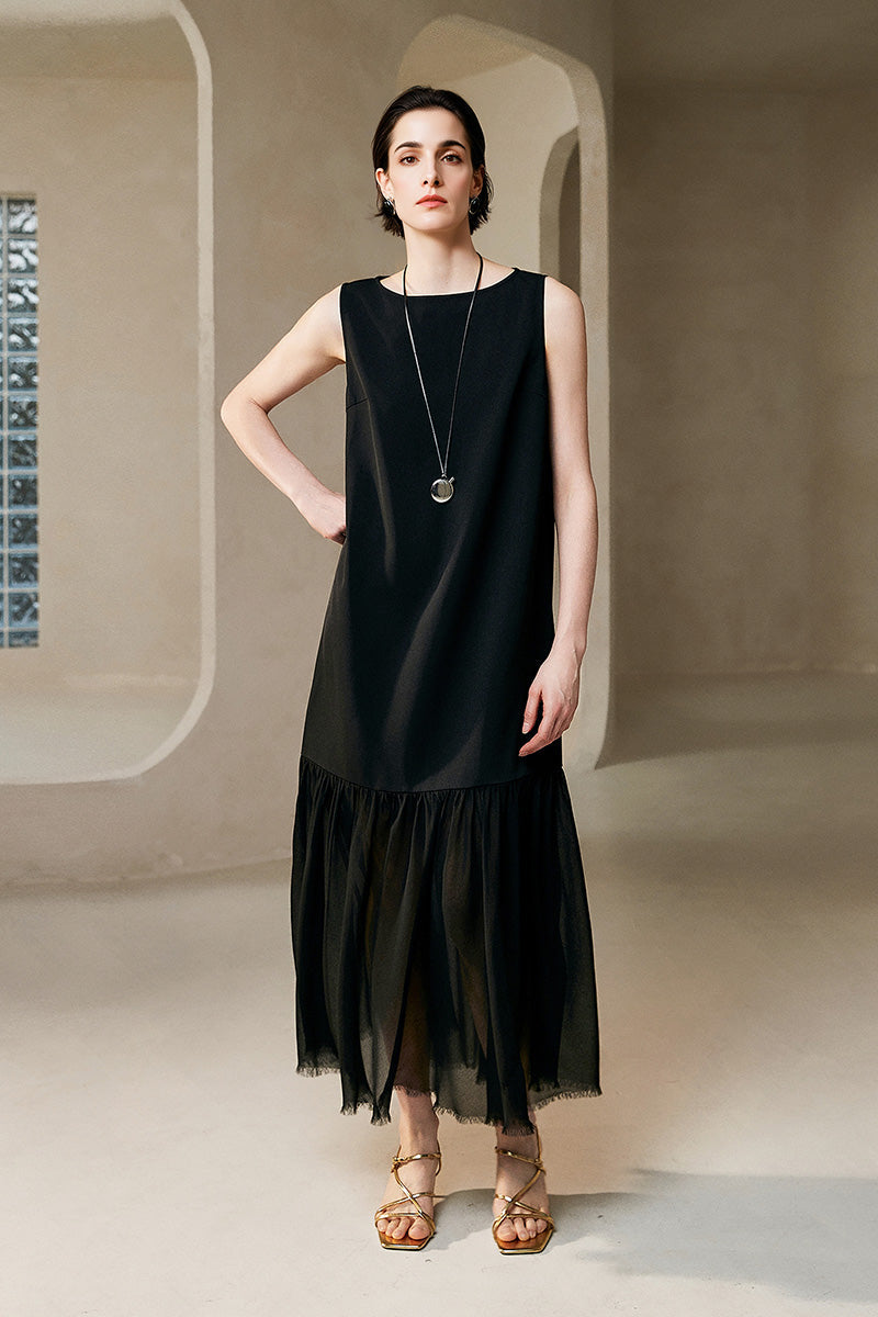 Sleeveless Drop-Waist Maxi Dress