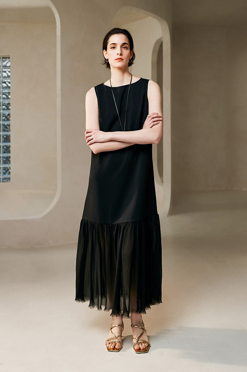 Sleeveless Drop-Waist Maxi Dress