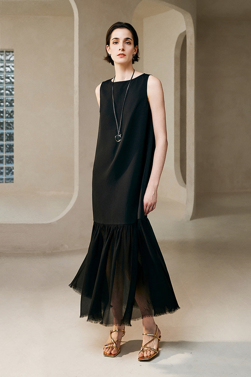 Sleeveless Drop-Waist Maxi Dress