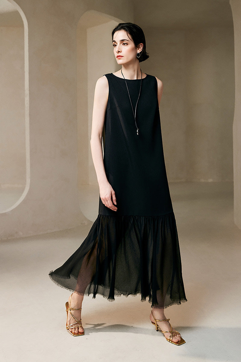 Sleeveless Drop-Waist Maxi Dress