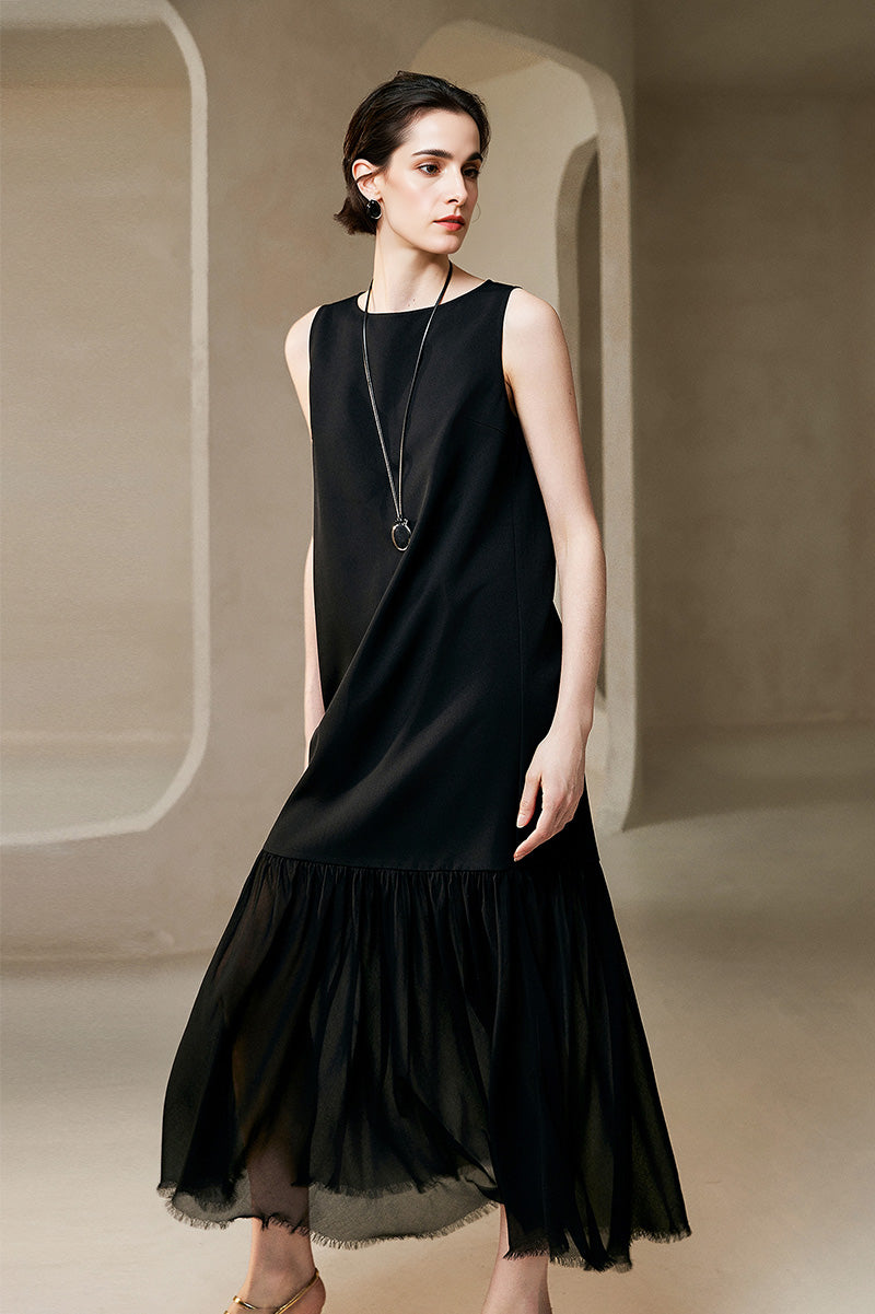 Sleeveless Drop-Waist Maxi Dress