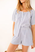 Ava Shorts - Blue Seersucker